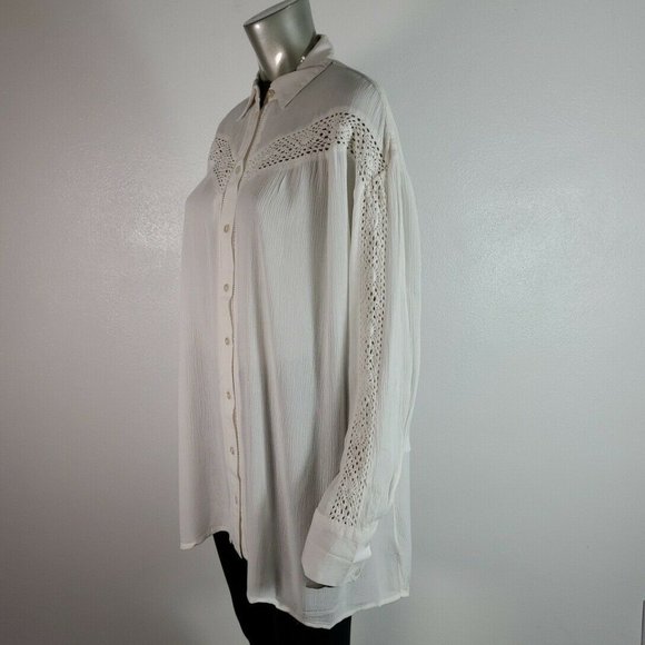 Roaman's Oversized Gauze Tunic Top Size 12W NWT - Picture 3 of 6